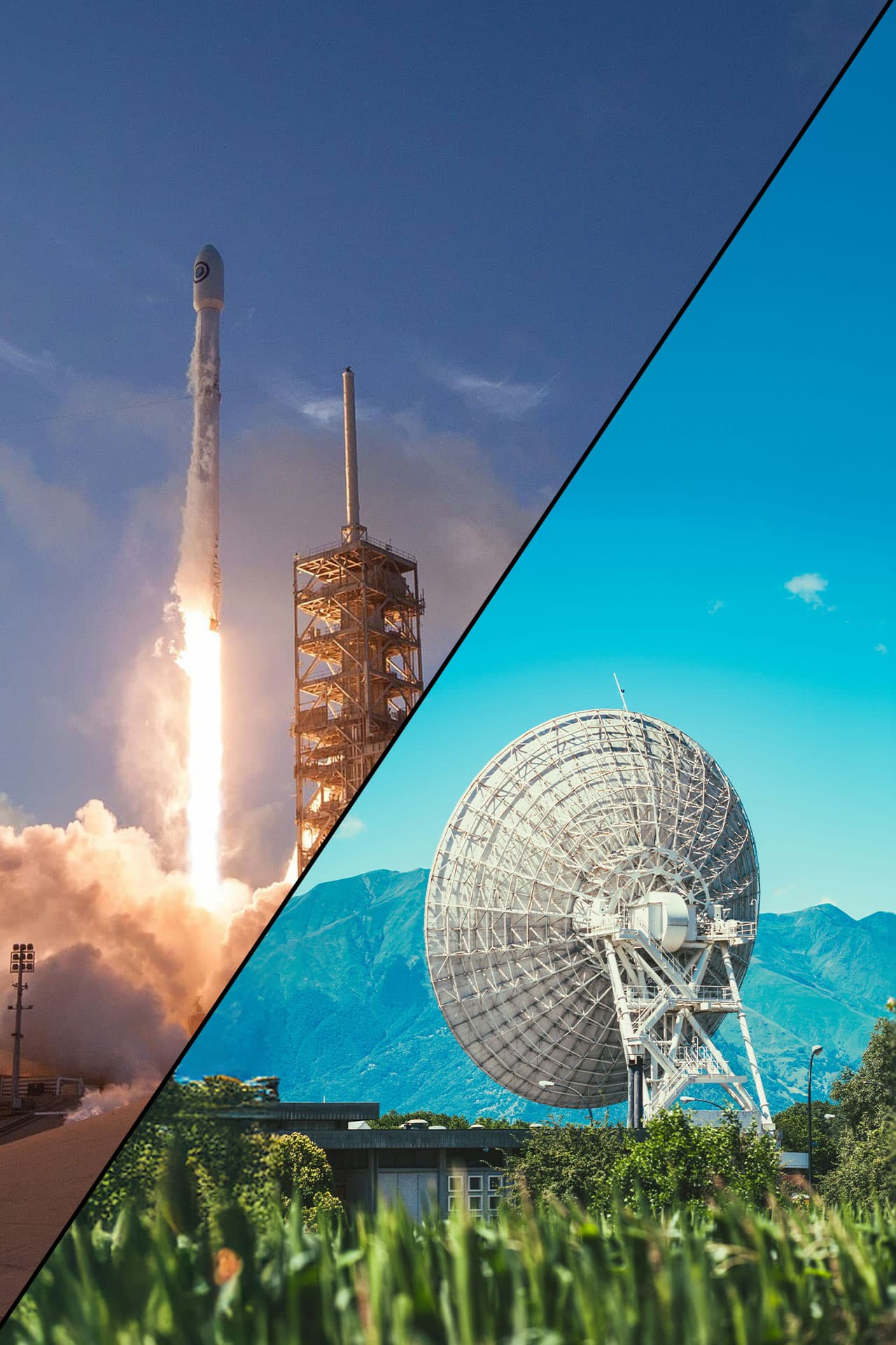 Image of a rocket Launch and Satelite